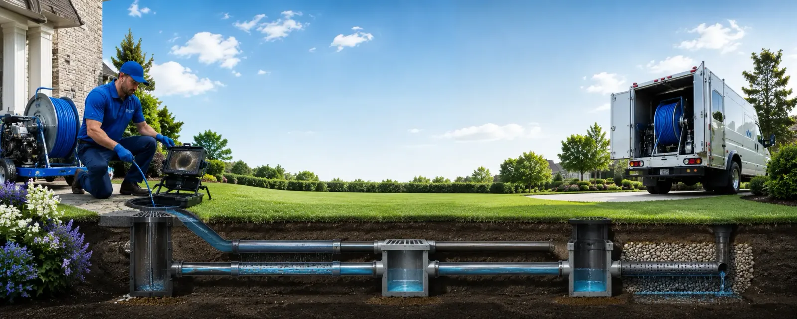 Outdoor drain cleaning information for Bunker Hill, KS